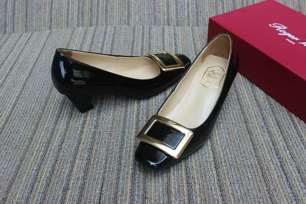 RV Shallow mouth Block heel Shoes Women--050